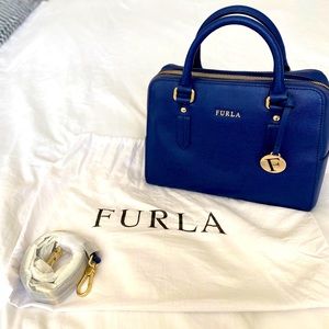 FURLA BLUE LEATHER TOTE